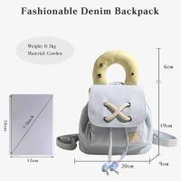 Mochila vaquera para mujer, mochila con cordón, estilo informal, ligera, para el día a día, bolso de mano pequeño, bolso de mano con asa superior, bolso de hombro moderno para viajes, trabajo y compras - details 1