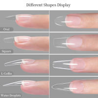 100Pcs Sistemas De Extensión De Uñas Postizas En Gel Capsula Falsas Uñas Coffin Estilo Francés Herramienta De Construcción Rápida - details 3