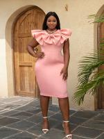 Vestido Bodycon De Cumpleaños Y Fiesta Elegante Para Mujeres Africanas Con Capa De Encaje Y Borlas Vestido De Cumpleaños Y Fiesta De Cocktail Para Eventos De Prom - details 3