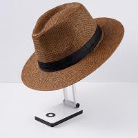 Sombrero De Paja Natural Para Hombre Moda Verano Trendy Sombreros De Playa Protección Solar Color Sólido Fedoras Casual Sombrero De Vaquero Jazz Gangster - details 13
