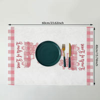 Toallas De Cocina Para Día De San Valentín 2 Piezas Cuadros Rosa Y Blanco 40*60cm Corazones Impresión Camión Amor Toallas De Té Adecuadas Para Cocinar - details 1