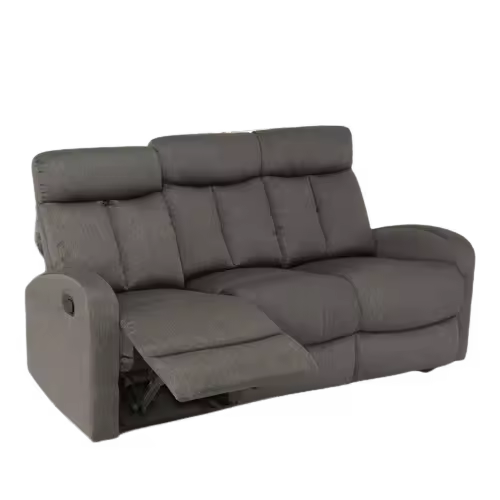 Sofá relax manual de 3 plazas modelos Siberia. Tapizado en tela Nolia disponible en varios colores. - 1