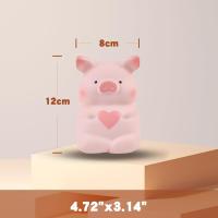 Juguete blando de 5" con forma de corazón de cerdo, juguete blando kawaii de animales blandos, juguete de cerdito de elevación lenta para apretar, alivio del estrés para niños y adultos - details 2