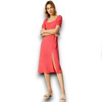 Vestido Tiffosi Jasmine Mujer | Largo Escote Rectangular Manga Corta Elástica | Abertura Espalda Poliéster - details 1