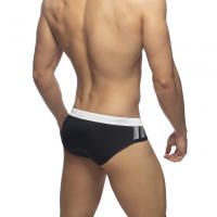 Bikini De Baño Para Hombre Con Rayas Lateral Push-Up Estilo Sexy Traje De Baño Corto De Surfeo Monocromo Material Poliéster Y Spandex - details 3
