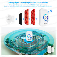Sensor De Puerta Inalámbrico FUERS Con Alarma De Seguridad Para El Hogar Detector De Movimiento Alerta De Visitantes Cifrado De 4 Dígitos Sonido De Campana De Bienvenida Sistema De Alarma Antirrobo - details 5
