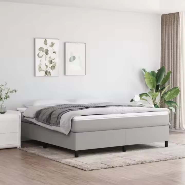 vidaXL Cama sin colchón tela gris claro 180x200 cm - 1