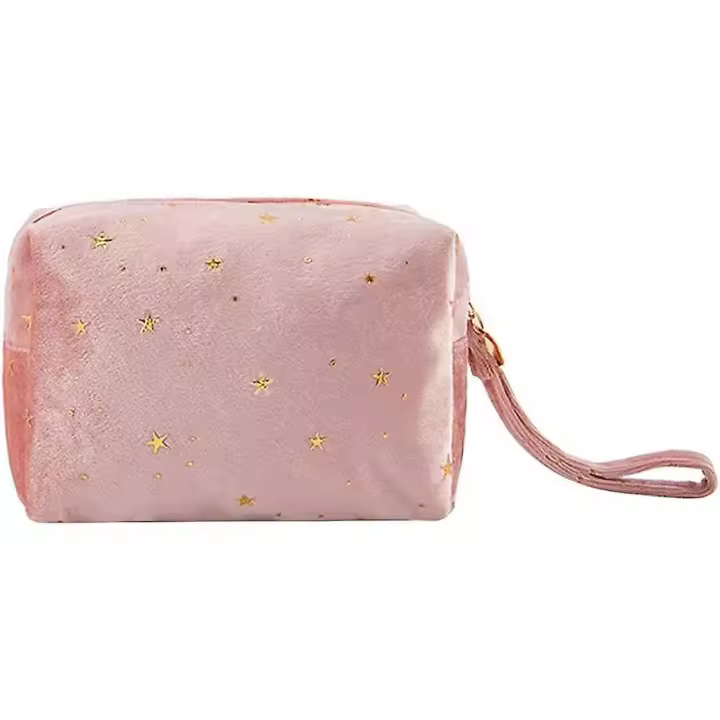Bolsa de Maquillaje de Terciopelo Monedero para Mujeres y Niñas, Pequeña Bolsa de Almacenamiento de Cosméticos con Cremallera, Organizador de Maquillaje y Viaje - Estilo Estereoscópico ST - 1