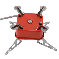 Mini estufa de camping plegable de color naranja y plateado, portátil, para barbacoas al aire libre, fiestas, picnics, viajes y senderismo - details 2