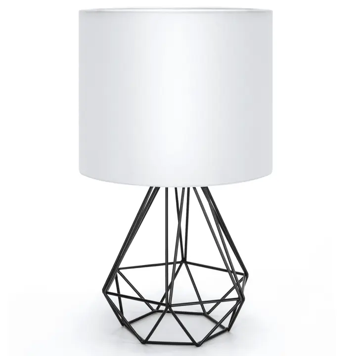 Aigostar - Lámpara de Mesa Estilo Retro Industrial, Portalámparas de Casquillo Fino E14, Lámpara Decorativa con Base Metálica y Tulipa Blanca, Perfecta para Decorar Cualquier Estancia - 1