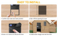 Puerta Automática Para Pajarera Con Timer Y Solar Protección Contra Predeadores De Aleación De Aluminio Duradero Para Pollos - details 6