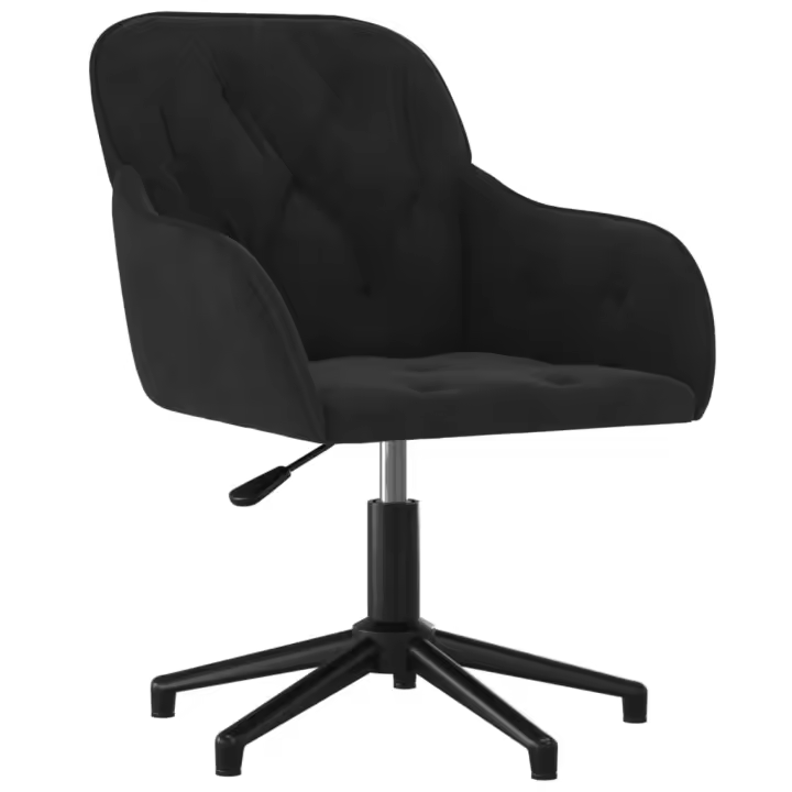 Silla de oficina giratoria de terciopelo negro - 1