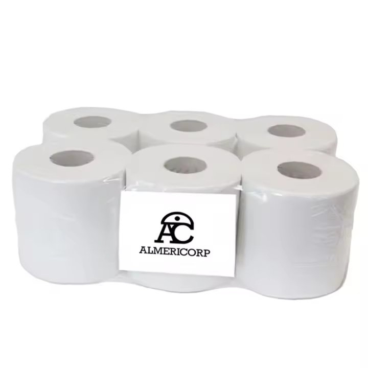 Bobina Papel secamanos Mecha Laminado Gofrado doble capa- pack 6 unidades  Gran resistencia y absorción. ALMERICORP - 1
