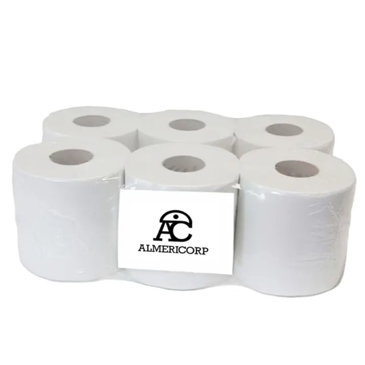 Bobina Papel secamanos Mecha Laminado Gofrado doble capa- pack 6 unidades  Gran resistencia y absorción. ALMERICORP - 1