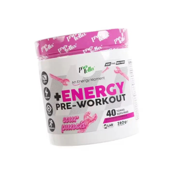 PRE-ENTRENO PROTELLA SOUR PUNCH Llave Ácida - Suplemento Energético Pre-Workout 280g - 1