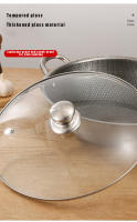 Tapa De Vidrio Templado Redonda Con Borde De Acero Inoxidable Chef Cubierta De Olla Versátil Para Fritura En Casa Resistente a Ralladuras Y Roturas - details 3