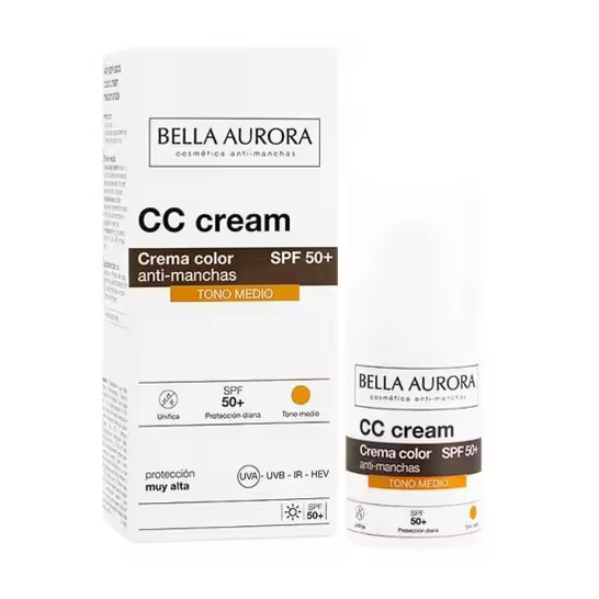 Bella Aurora CC Cream Crema Color Anti-Manchas SPF50+ Tono Medio 30ml - 1