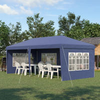 Outsunny Carpa Plegable 6x3 m con 4 Laterales Desmontables Cenador de Jardín con 4 Ventanas Visibles y Bolsa de Transporte para Patio Terraza - details 1