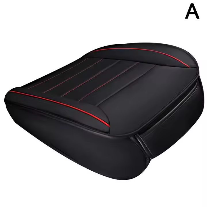 Almohadilla De Asiento De Coche De Cuero PU Universal Para Todas Las Estaciones Cubierta Individual Sin Apoyo Cabeza - 1