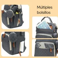 Mochila Multifuncional para Bebés -Bolso Maternidad, Bolso Cambiador, Ligero y De Gran Capacidad Para Viajar y Paseos Diarios, Resistente al Agua, Perfecto Para Pañales De Bebé, Con Múltiples Bolsillos y Apertura Ancha, Ideal Para Padres Moderno - details 6