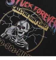 Camiseta De Algodón Negra Para Hombre Estilo Hipster Con Diseño Gráfico De Bony Dead Call Streetwear Casual Tops Tees Hip Hop - details 3