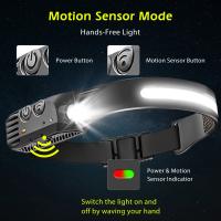 Linterna Frontal LED COB Sensor Recargable Por USB Luz Blanca Impermeable Para Camping Pesca Y Actividades Al Aire Libre - details 1
