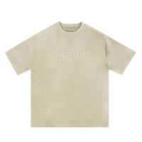 Camiseta De Verano Para Hombres Y Mujeres Con Bordado De Letras Cuello Redondo De Cuero Cortado Manga Corta Estilo Casual Oversize Top Tees - details 4