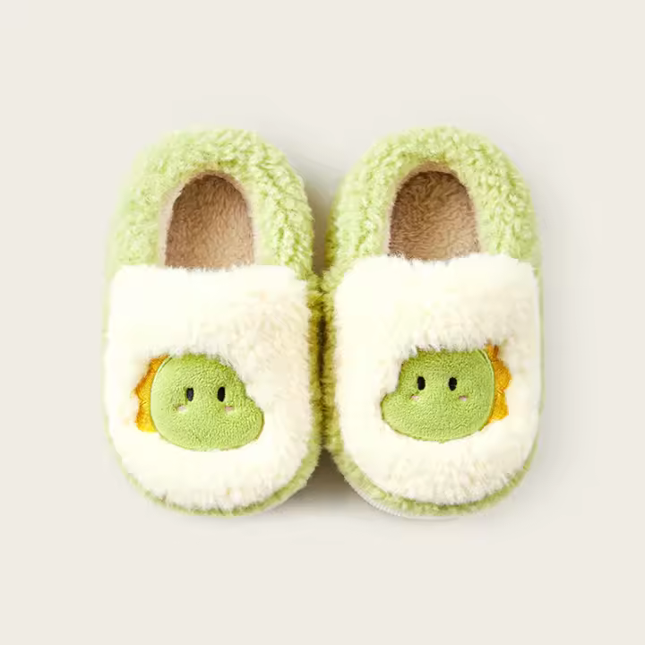 Chopines De Invierno Para Niños De Mario Cheeerful Con Estampado De Animales Cómodos Y Calientes Para El Hogar Material De Algodón - 1
