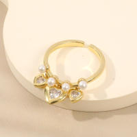 Encanto Anillo de lazo para mujer, estilo elegante, chapado en cobre de 14 quilates, con flor. - details 33
