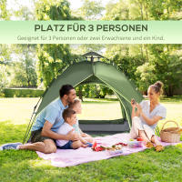 Tienda de campaña Doble para 2 adultos + 1 Niño, impermeable, todas las Estaciones, 210x210x140 cm, perfecto para Aventuras al Aire Libre - details 5