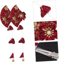 1 Par Horquilla Abanico Plegable Pinzas Para El Cabello Para Niñas Mostrar Accesorios Abanicos De Papel Alfiler Pasador En Forma De Abanicos Rojo Aleación De Zinc - details 3