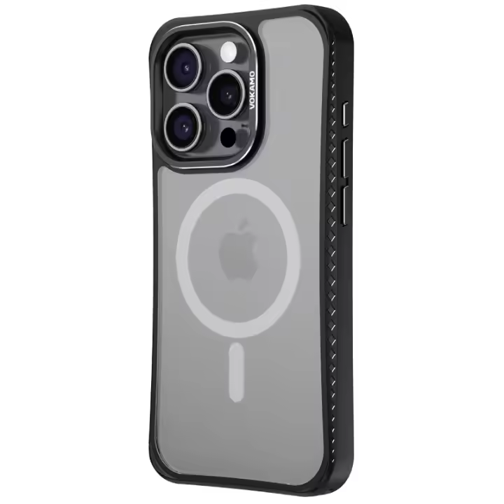 VOKAMO Funda Transparente y Borde de Color con Anillo Magnético Compatible con MagSafe para iPhone 15, iPhone 15 Plus, iPhone 15 Pro, iPhone 15 Pro Max de Alta Calidad y Muy Resistente a los Golpes - Varios Colores - 1