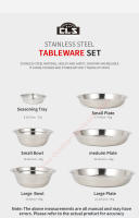 Nuevo Set De Platos Portátiles Para Camping Y BBQ De Acero Inoxidable 2 Piezas Juego De Comedor Para Exteriores Y Viajes Sin Plegable - details 2