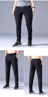 Pantalones Casuales Para Hombre MINGYU Primavera Verano Ultradelgados Estilo Recto Cintura Media Stretch Color Caqui Ajustados - details 12
