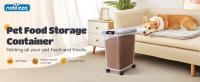 Nobleza - 20/30/40L Contenedor de Comida para Mascotas, Mascotas Caja de Alimentos con Ruedas Contenedor, Tapa abatible, hermética, Transparente, Ruedas y Pala, para Comida para Perros y Gatos, Gris - details 0