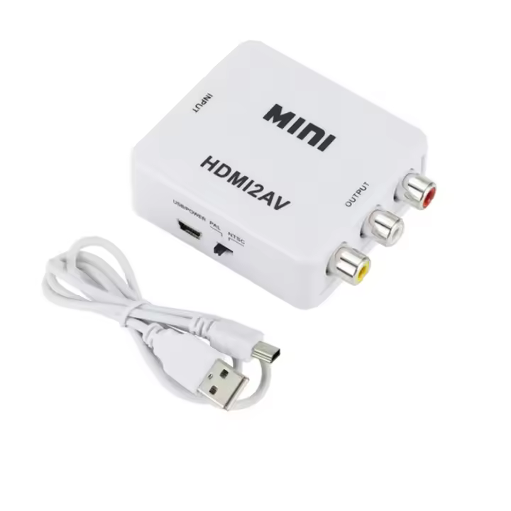 TABLLYUGE Convertidor De HDMI a AV RCA 1080P Compatible Con USB Soporte NTSC PAL Para PC HDTV Proyector Adaptador HDMI2AV - 1