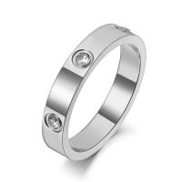 Anillo De Aniversario Para Mujer Diseño Original AENINE Acero Inoxidable Y Titanio Con Circonita Cubica Zirconia Moda Cristal CZ Anillo De Boda Clásico 4mm AR19139 - details 0