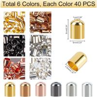 300pcs Terminadores De Cuerda En 6 Colores Capa De Cuero Con Agujero De 1mm Terminadores De Columna De Cobre Para Joyería - details 1