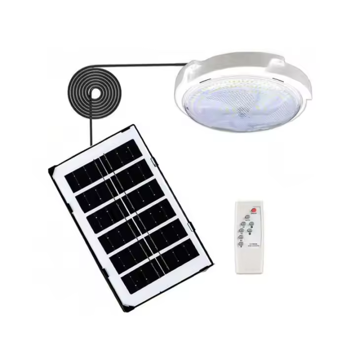 Luz De Techo Solar LED IP67 Impermeable Con Control Remoto De 3 Colores Y Cuerda De 5m Para Interior Y Exterior Balcón Jardín Pasillo - 1