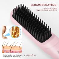 Cepillo alisador de cabello inalámbrico, peine alisador de cabello inalámbrico, para todo tipo de cabello, calentamiento rápido de 18 segundos, apagado automático de 300 minutos -Detalles 1