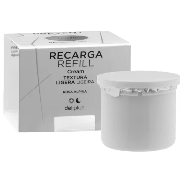 Pack 1 - Recambio Crema Facial Textura Ligera Prevent Age Skin 50 ml. Piel normal, mixta y grasa. Rosa Alpina. Deliplus - 1