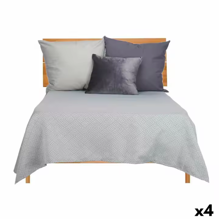 Colcha 240 x 260 cm Geométrico Gris (4 Unidades) - 1
