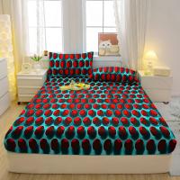 Sábana Fitted Moderna Y Sencilla Con Patrón Impreso Mate Para Cama Cubierta De Cama De Poliéster 100% Sin Almohadillas - details 3