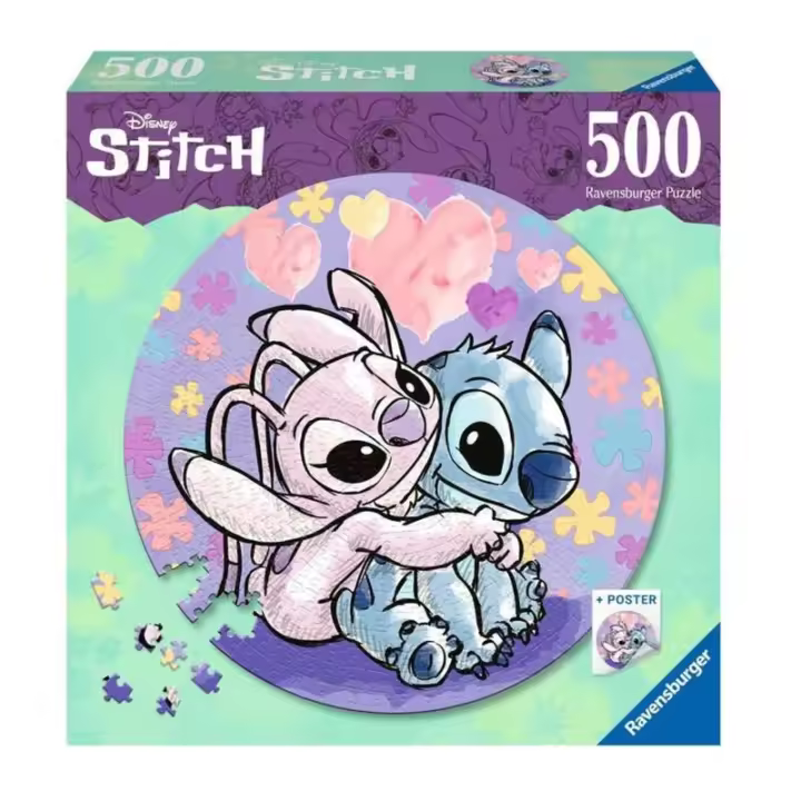 Puzle + Póster Stitch 500 Piezas, Ravensburger, 17581 - 1