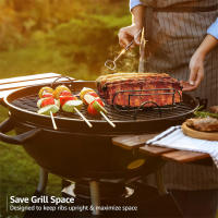 LMETJMA Racks Para Costillas De Barbacoa En Acero Templado Con Capa No Adhiere Herramienta De Asado Para Púa De Gas JT25t - details 2