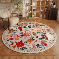 Carpetas Redondas Cómodas De Estilo Pastoral Europeo Alfombra Decorativa Bohemia Floral Colorida Antideslizante Para Baño Y Puertas - details 9