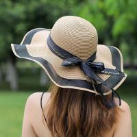 Sombrero De Paja Para Mujer Estilo Coreano Gran Alas Protección Solar Versátil Moda Vacaciones Playa Verano 2023 - details 2