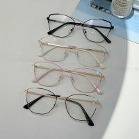 Gafas De Moda Coreana KAMMPT Para Mujer Estilo Retro Ovaladas Con Marco De Metal Bloqueo De Luz Azul Accesorio Decorativo - details 9
