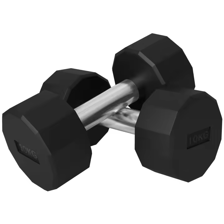 SPORTNOW Juego de Mancuernas 20 kg, Juego de Mancuernas de Metal, Juego de 2 Mancuernas Antideslizantes, para Entrenamiento de Fuerza y Fitness, Negro - 1