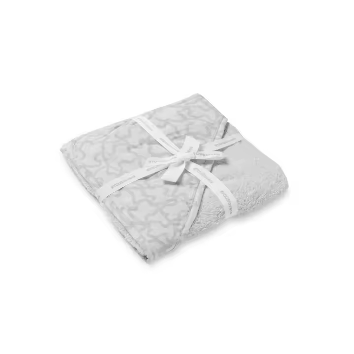 Capa de baño TOUS Baby con capucha, en tejido de rizo al tono y en suave algodón estampado Kaos. - 1